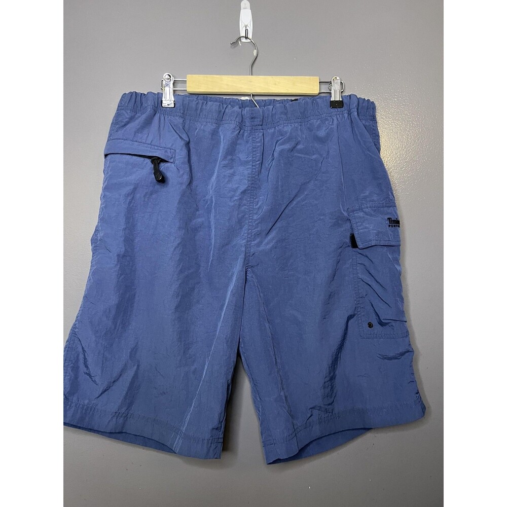Vintage Timberland Performance Shorts Mens L Blue Nylon Cargo Lined